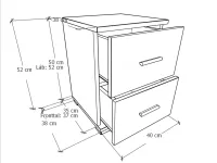Basic éjjeliszekrény 2fiókos méretrajz